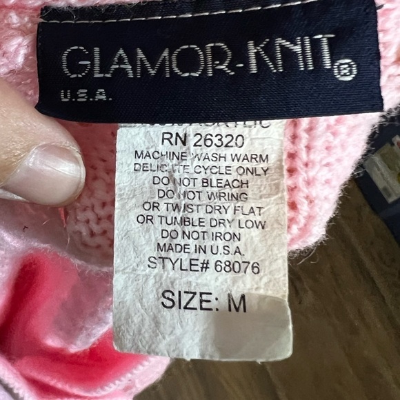 VNTG Glamor Knit Barbiecore Pink Knit Cardigan - Picture 4 of 7